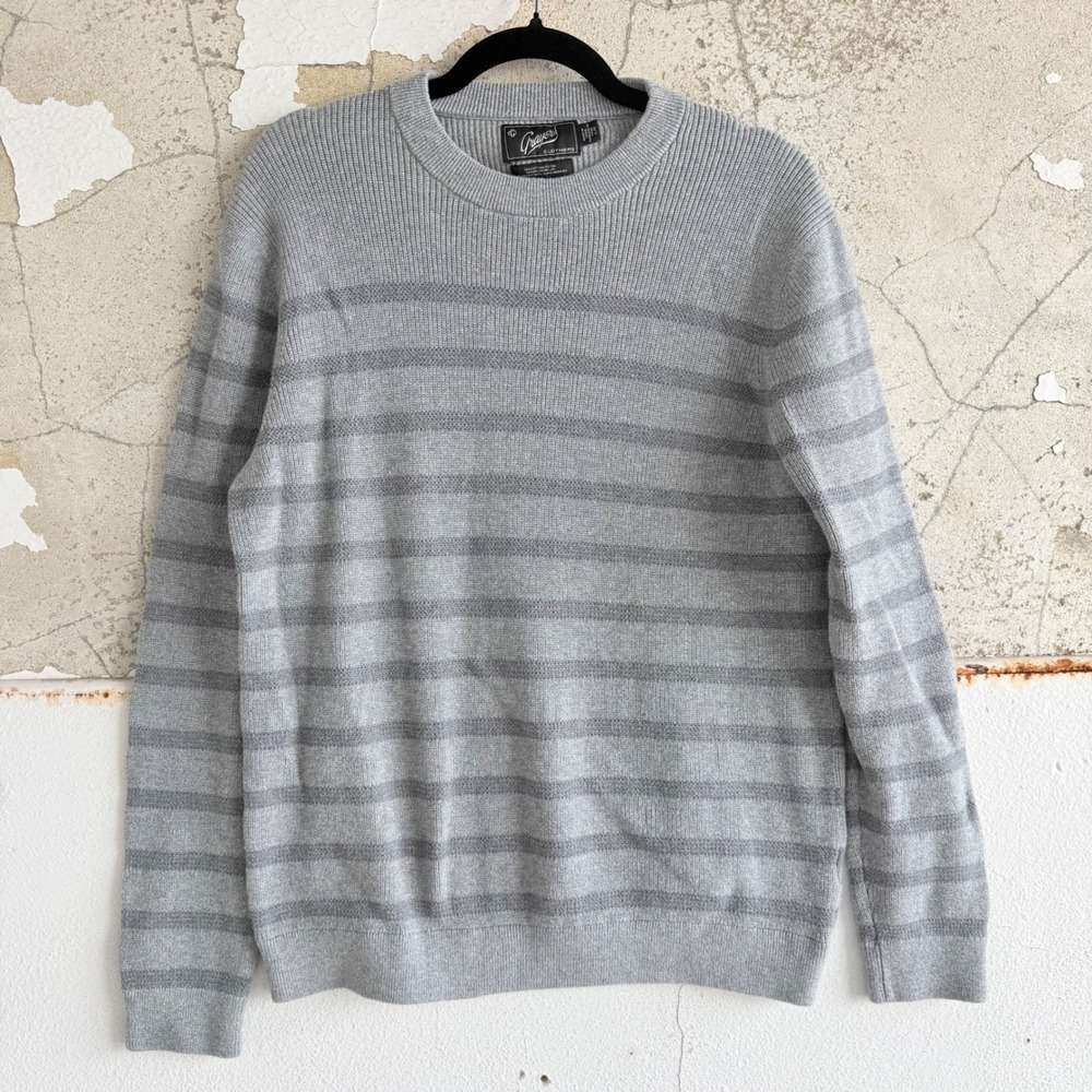Grayers Sweater Striped‎ Cotton Merino Wool Blend Crewneck Pullover Mens L